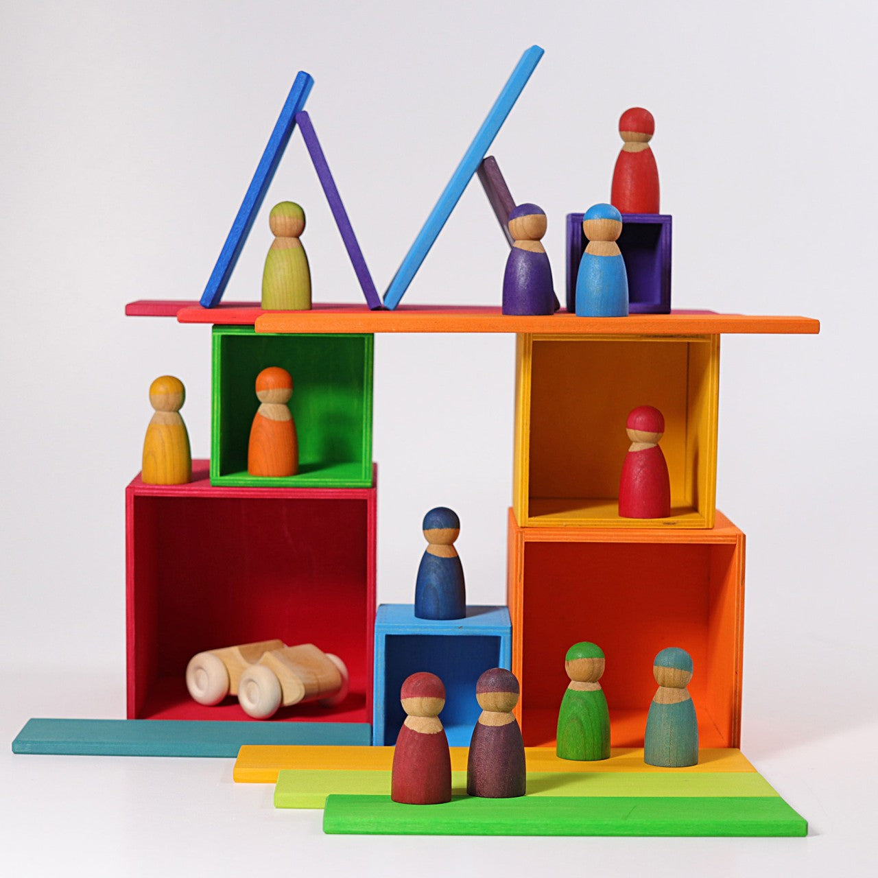 Large Rainbow Boxes Set | Wooden Toys for Kids | Toddler Activity Toy