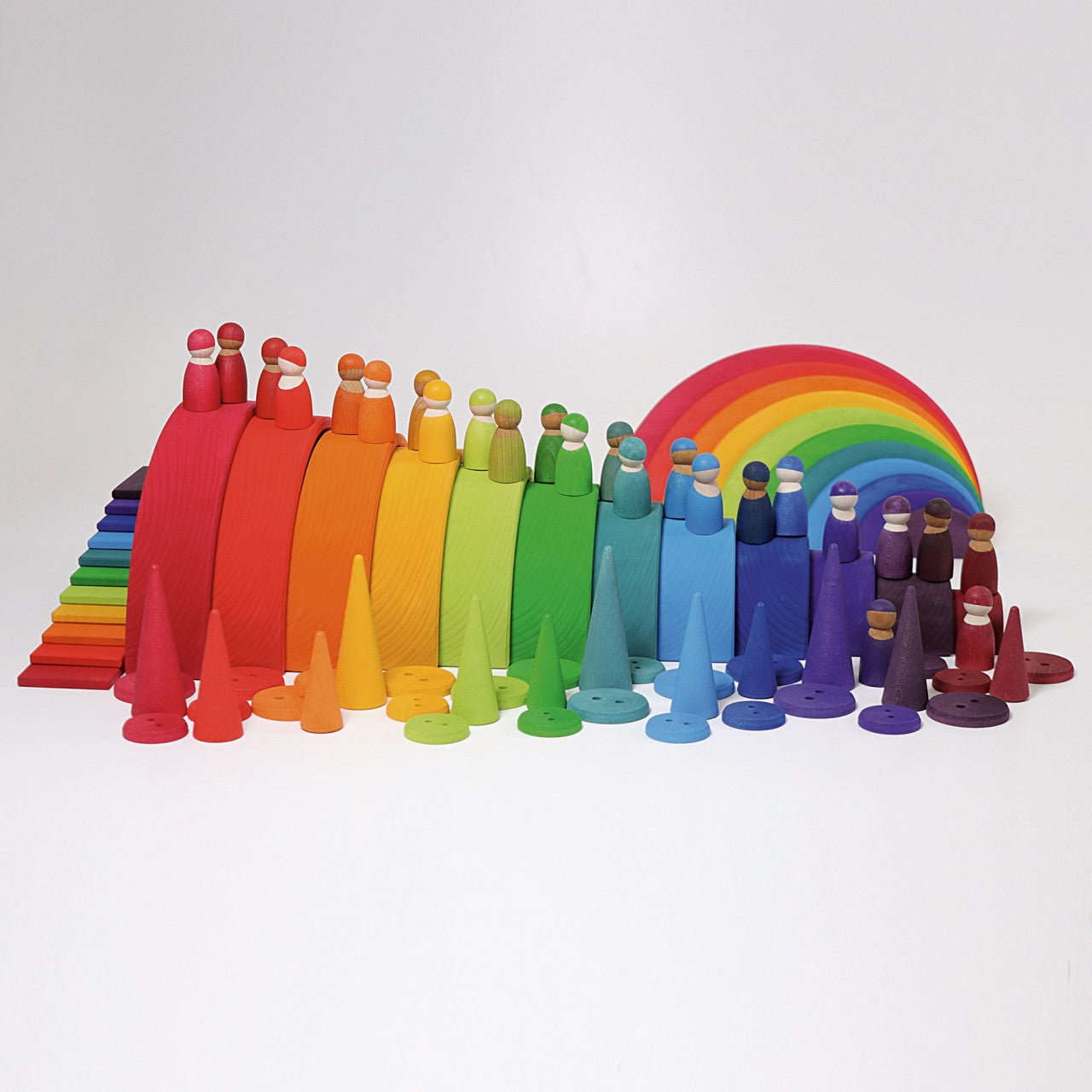 Rainbow Semi Circles | 11 Pieces | Wooden Toys for Kids | Open-Ended Play