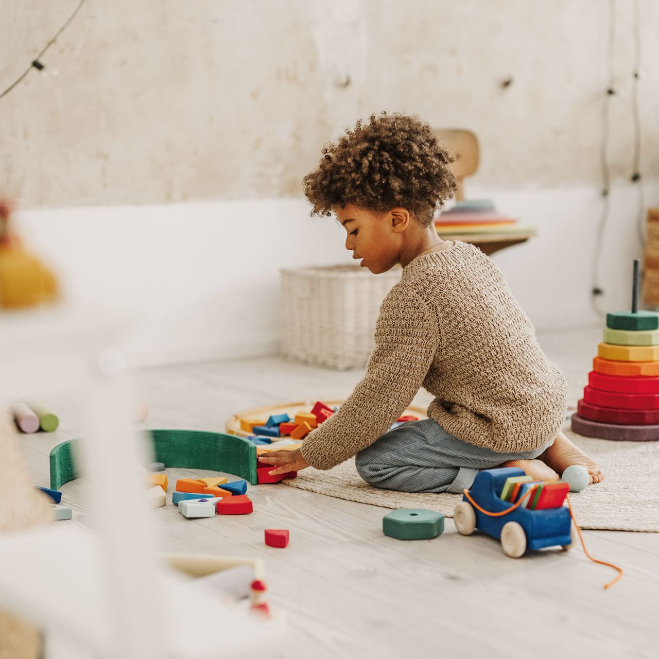 Blue Pull Along Truck | Toddler Activity Toy