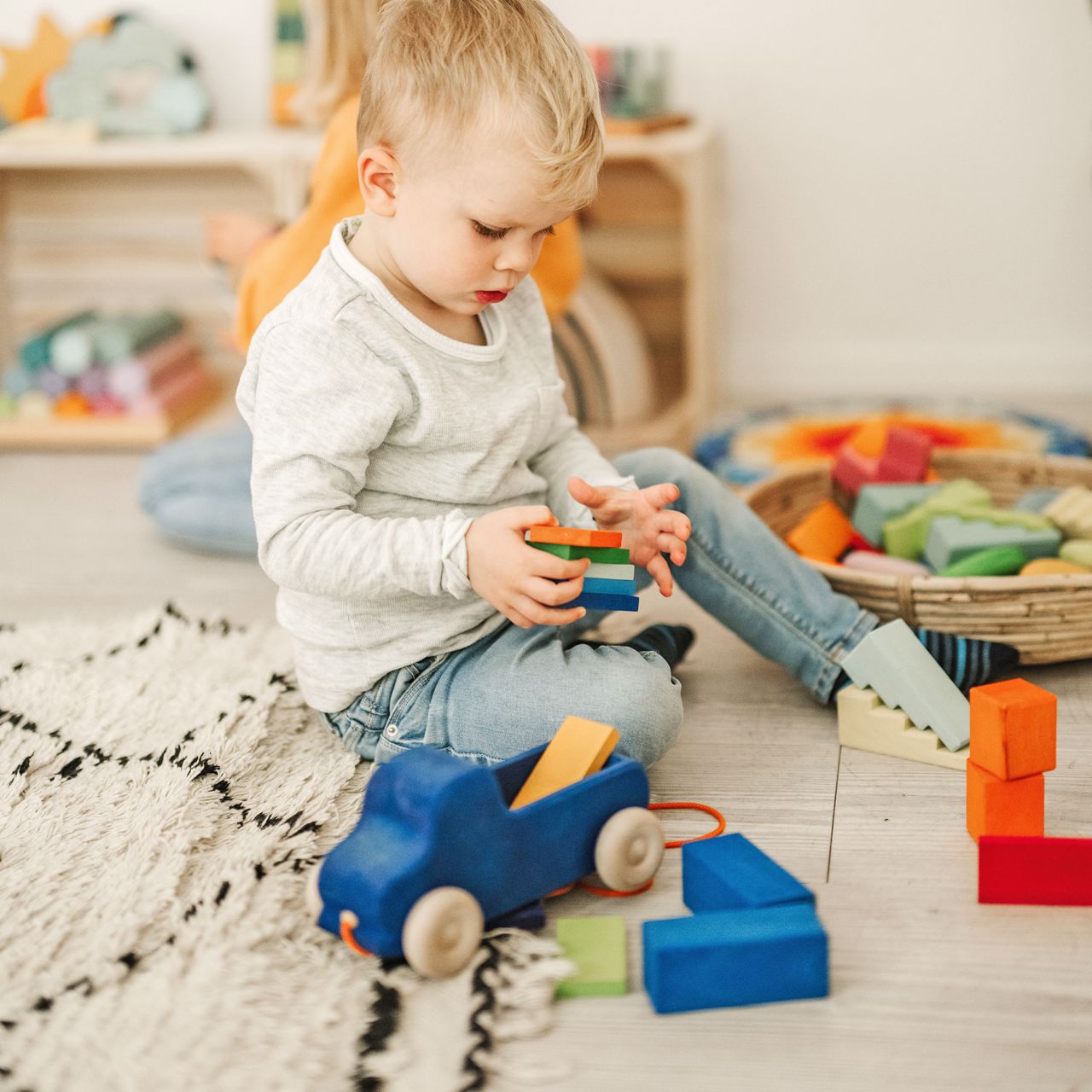 Blue Pull Along Truck | Toddler Activity Toy