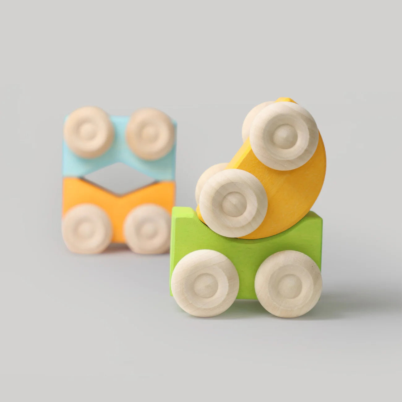 Orange - Stacking Cars | Wooden  Push & Pull Toy Car