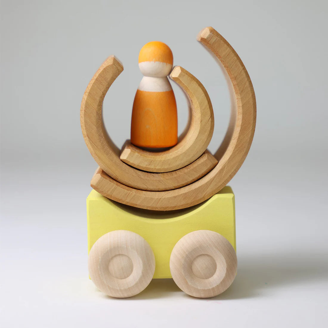 Yellow - Stacking Cars | Wooden  Push & Pull Toy Car
