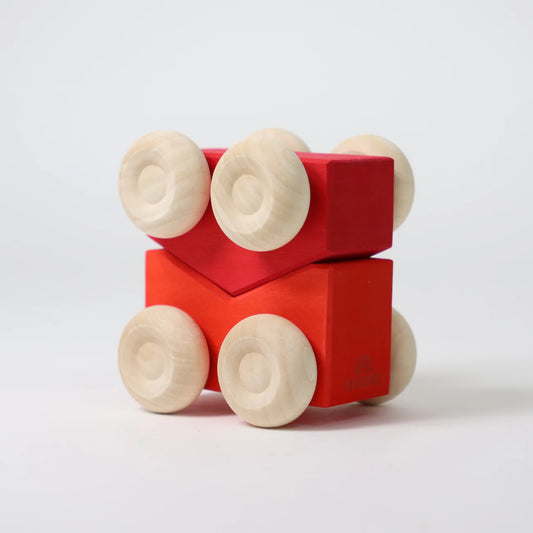 Red - Stacking Cars | Wooden  Push & Pull Toy Car