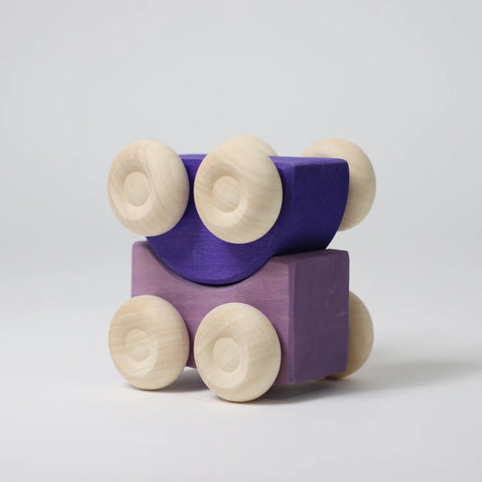 Purple - Stacking Cars | Wooden  Push & Pull Toy Car