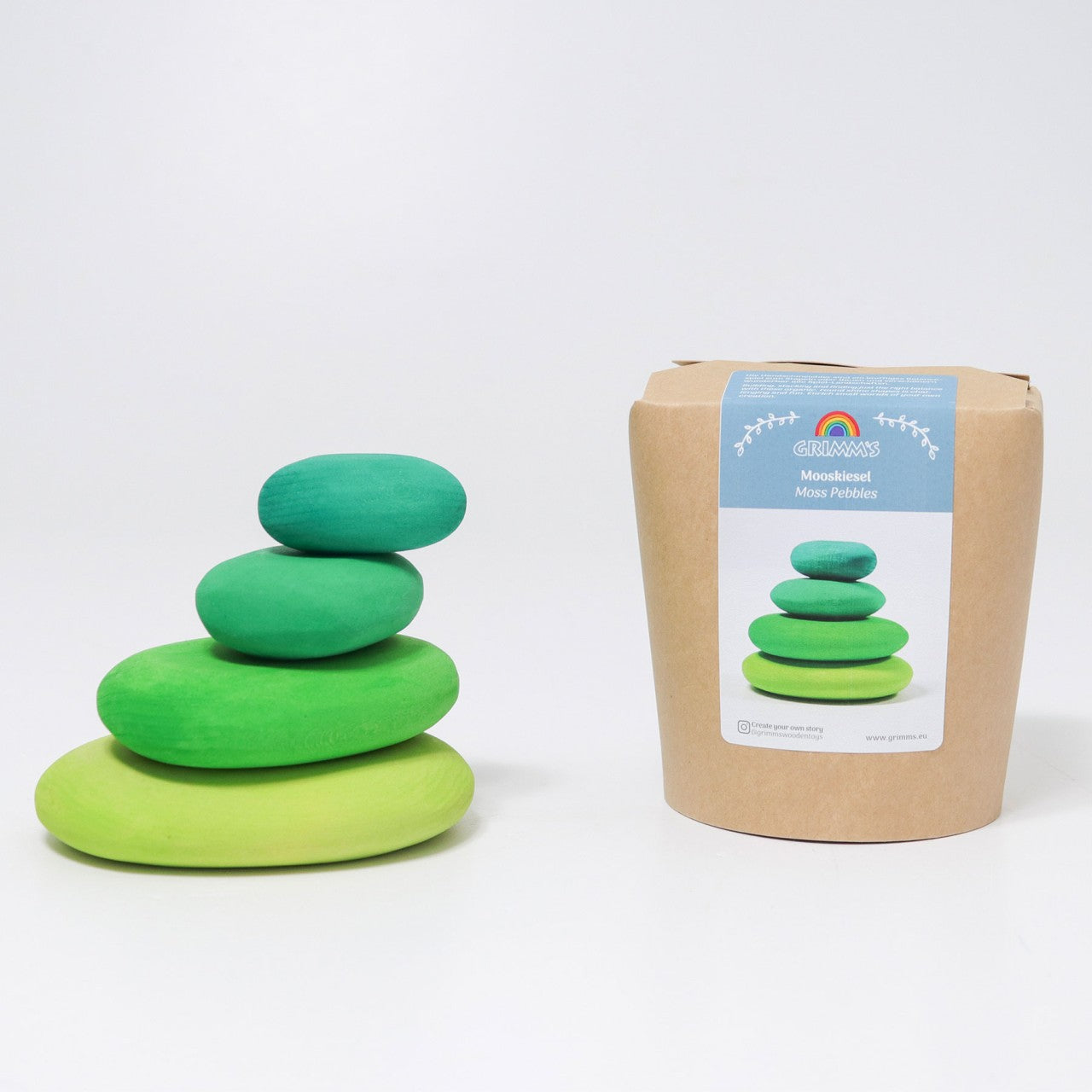 Moss Pebbles Building Set | Wooden Toys for Kids | Open-Ended Play