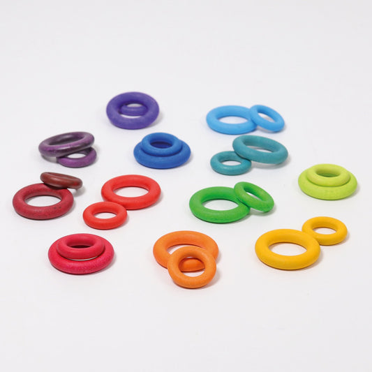 Rainbow Wooden Building Rings | Sorting & Stacking Toys for Kids