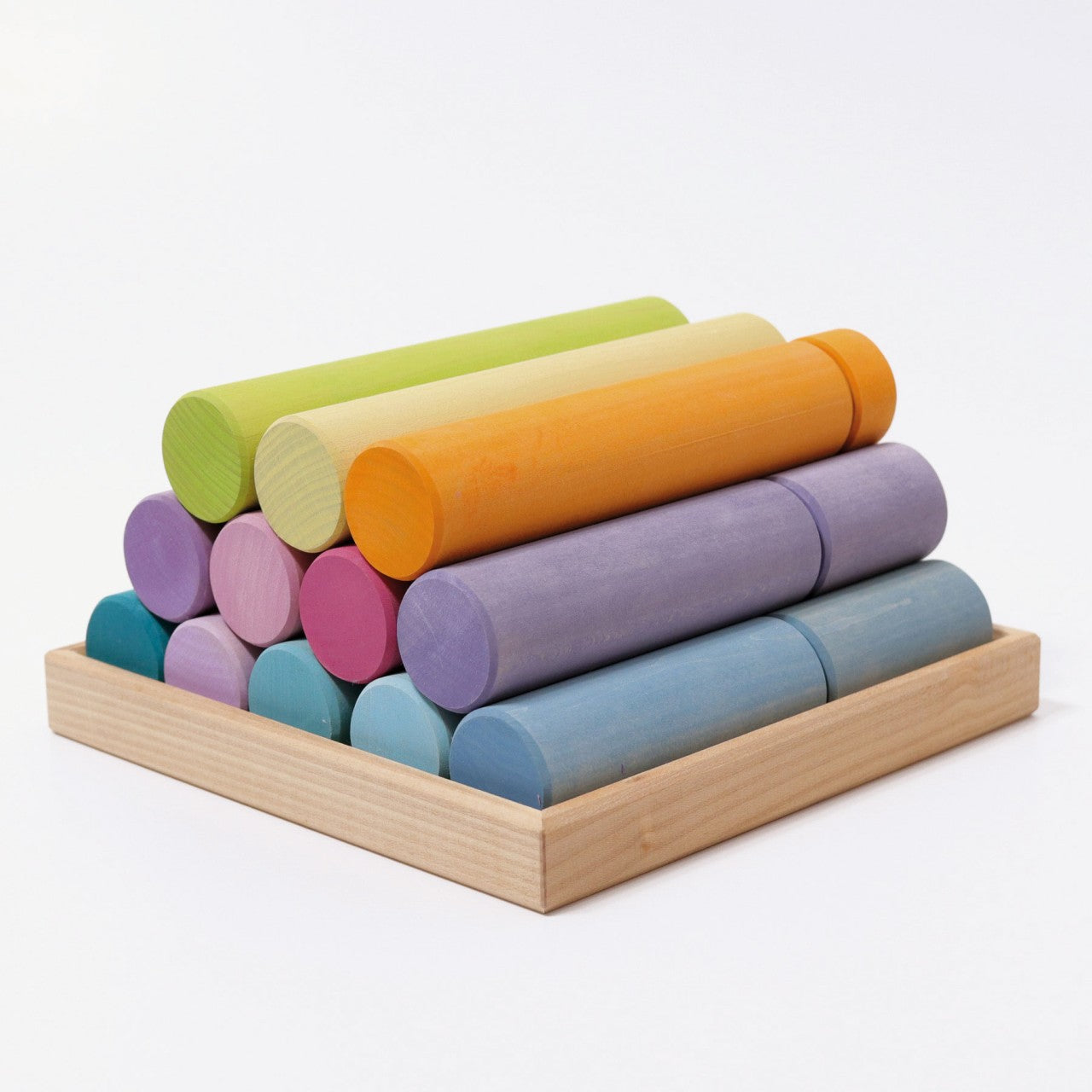 Pastel Large Building Rollers | Wooden Toys for Kids | Toddler Activity Toy