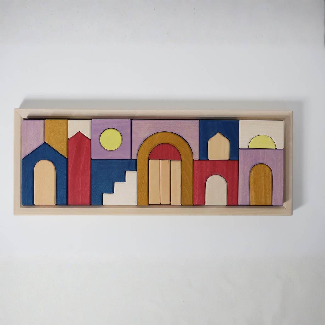 Building Set Panorama | Tiny Art Collection | Wooden Building Toy Set