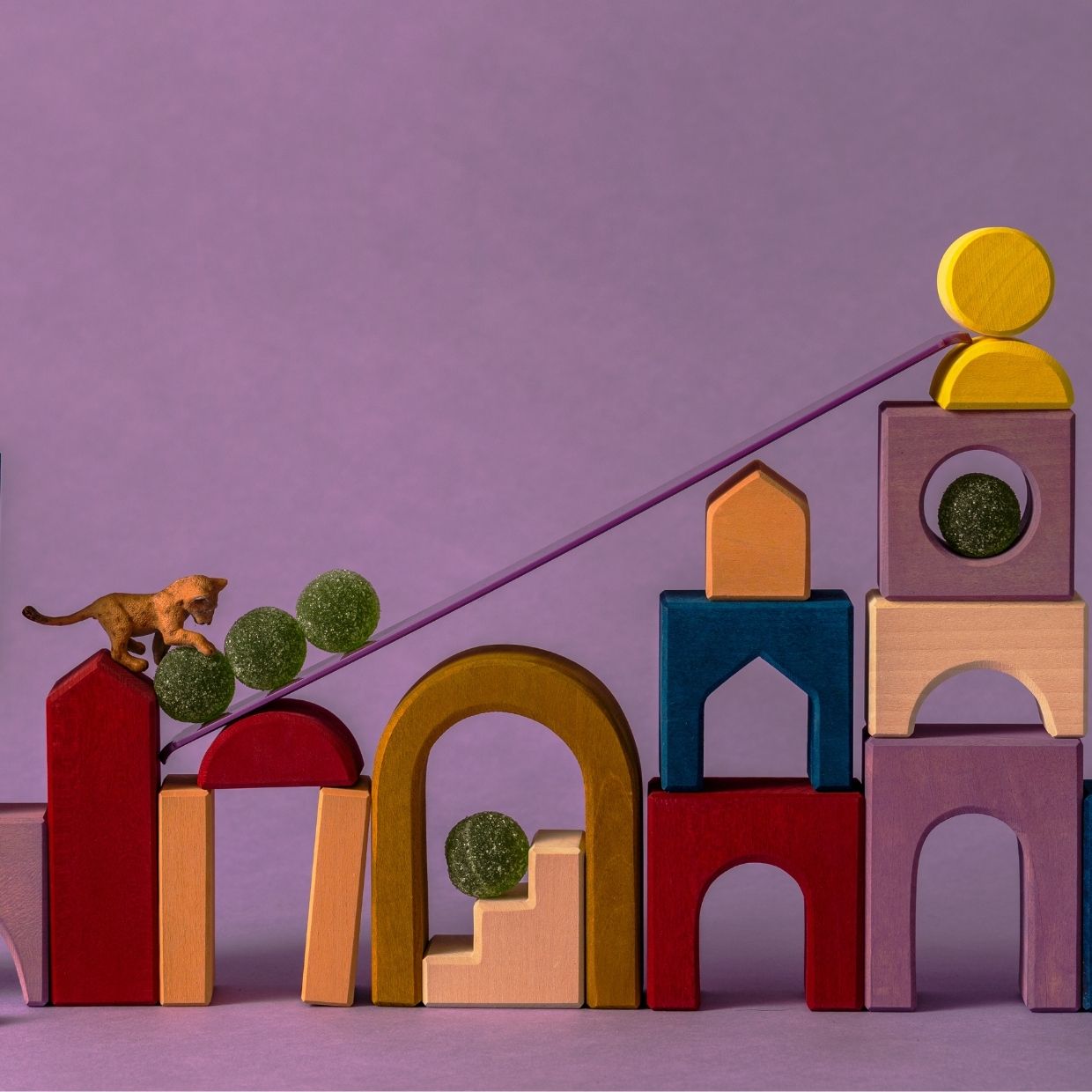 Building Set Panorama | Tiny Art Collection | Wooden Building Toy Set