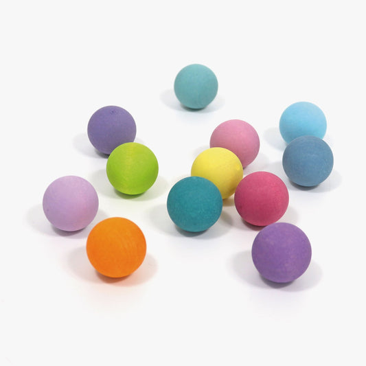 Pastel Small Wooden Balls | Sorting & Stacking Toys for Kids