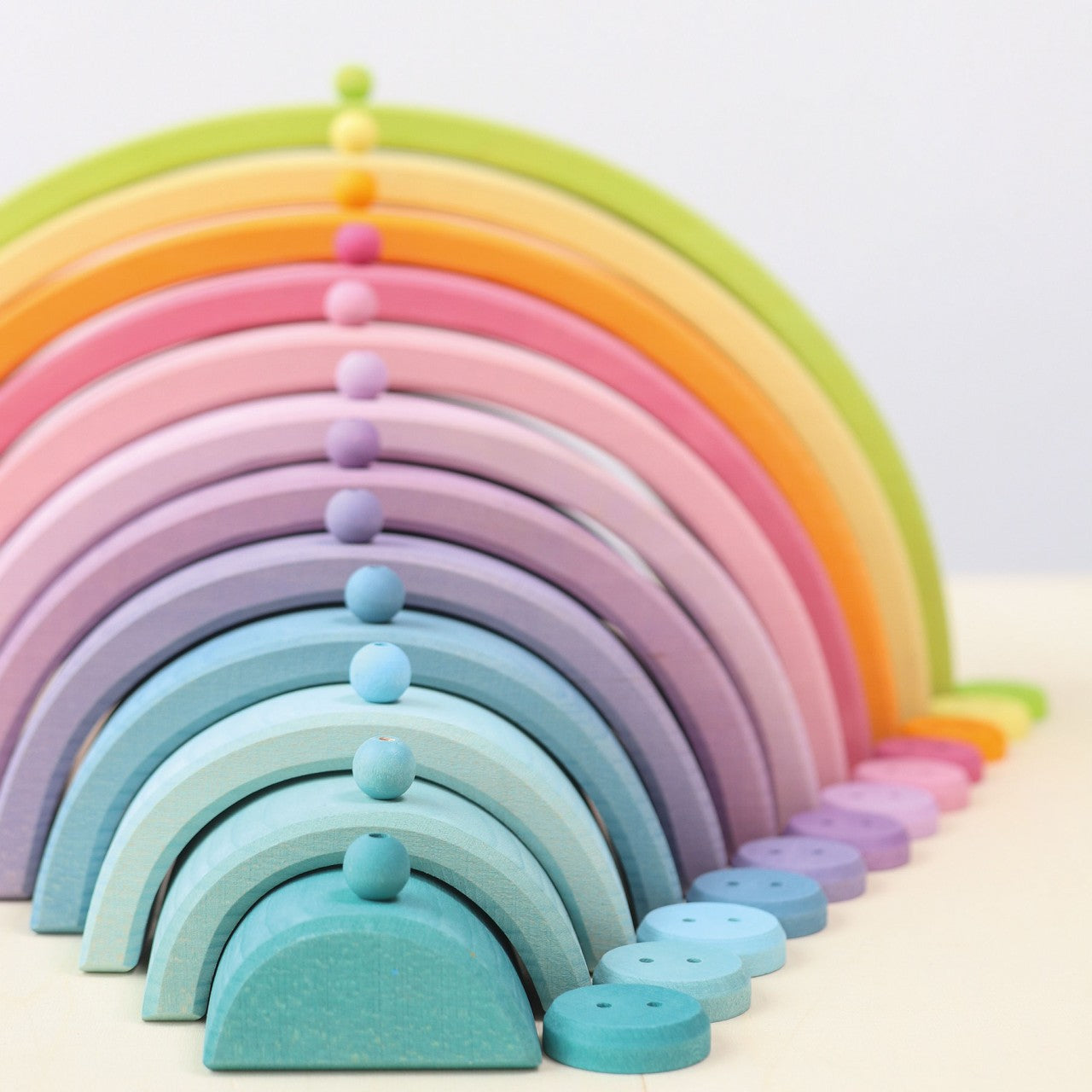 Small Pastel Wooden Buttons Threading Game | Sorting & Stacking Toys for Kids