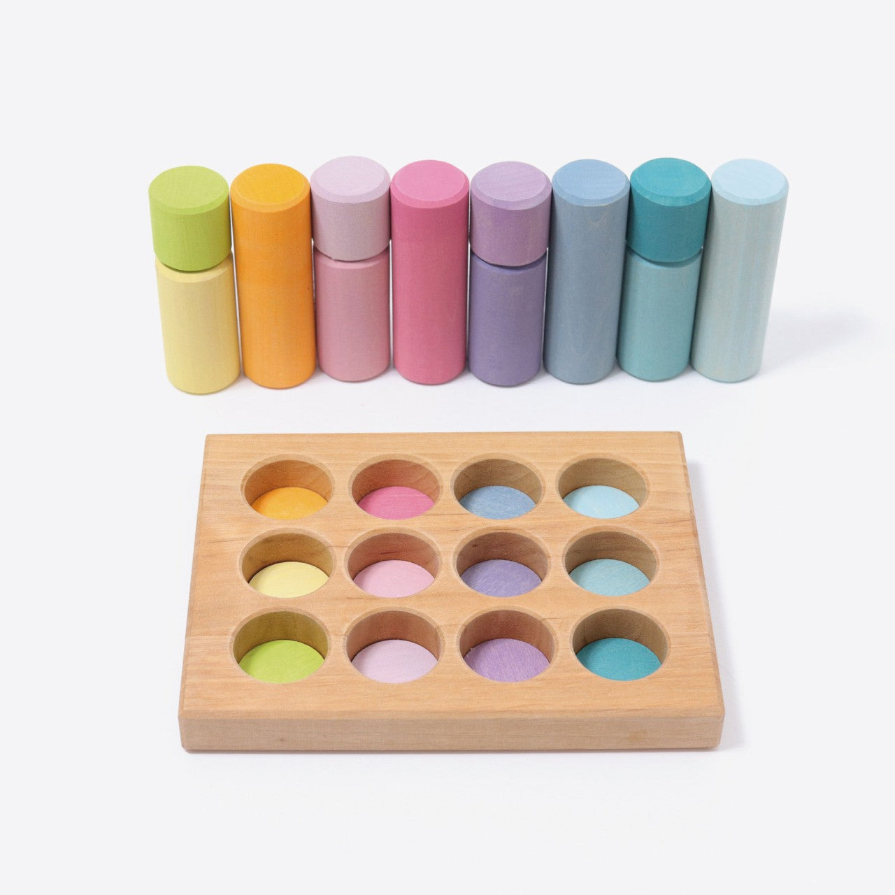 Pastel Small Rollers Stacking Game | Wooden Toys for Kids | Toddler Activity Toy