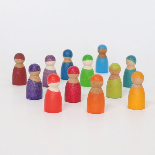 12 Rainbow Friends | Wooden Toy Figures | Open-Ended Play