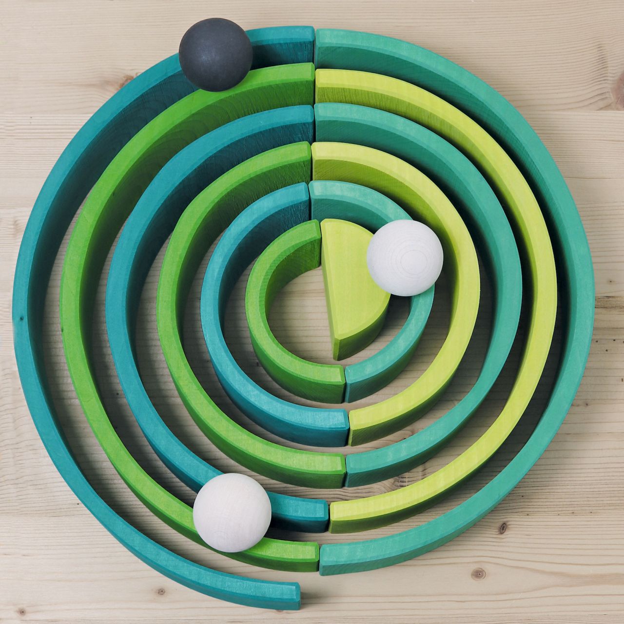 Large Forest Green Rainbow | 12 Pieces | Wooden Stacking Toys for Kids | Open-Ended Play