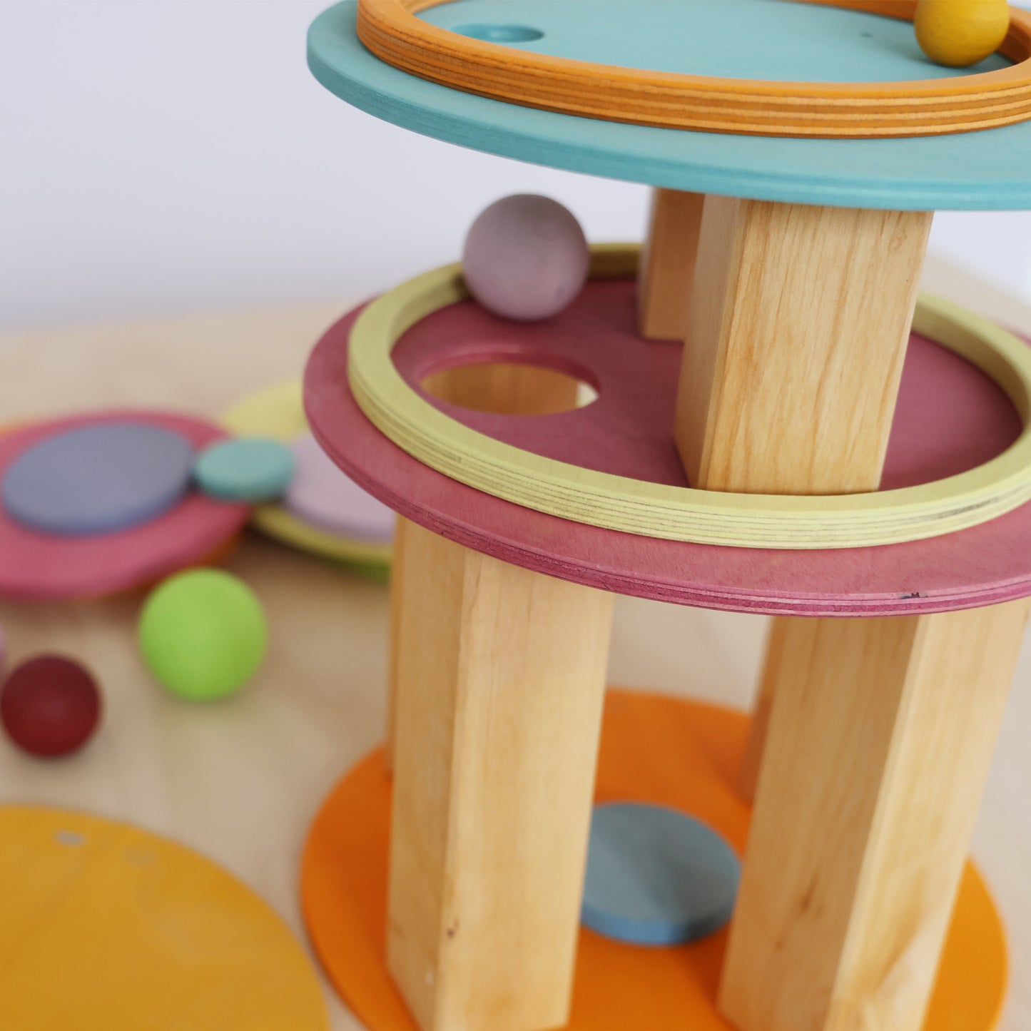 Pastel Concentric Circles and Rings | 20 Pieces | Wooden Toys for Kids | Open-Ended Play