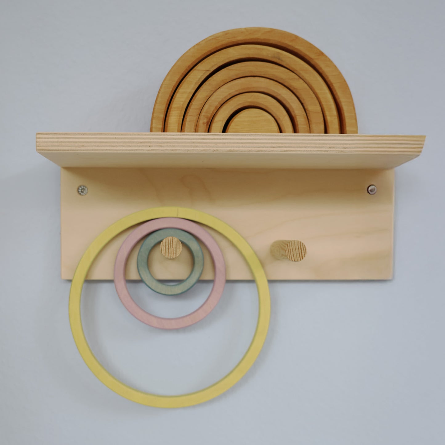Pastel Concentric Circles and Rings | 20 Pieces | Wooden Toys for Kids | Open-Ended Play