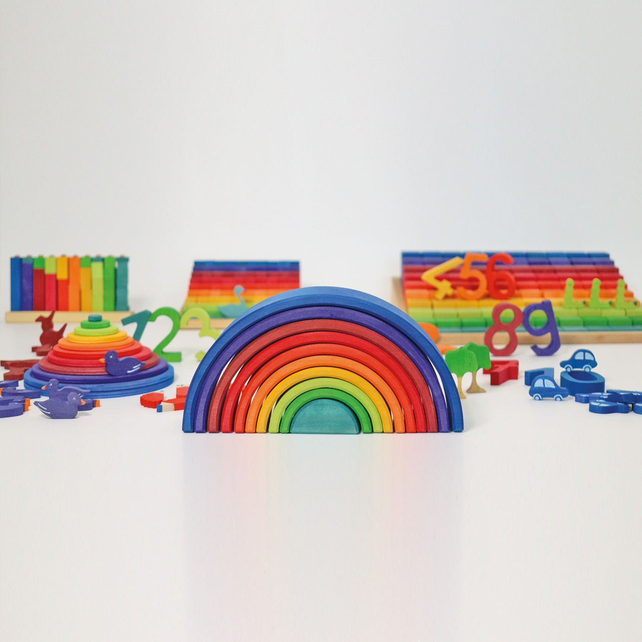 Counting Rainbow Tunnel | 10-Piece Wooden Stacking Toy | Educational Toys