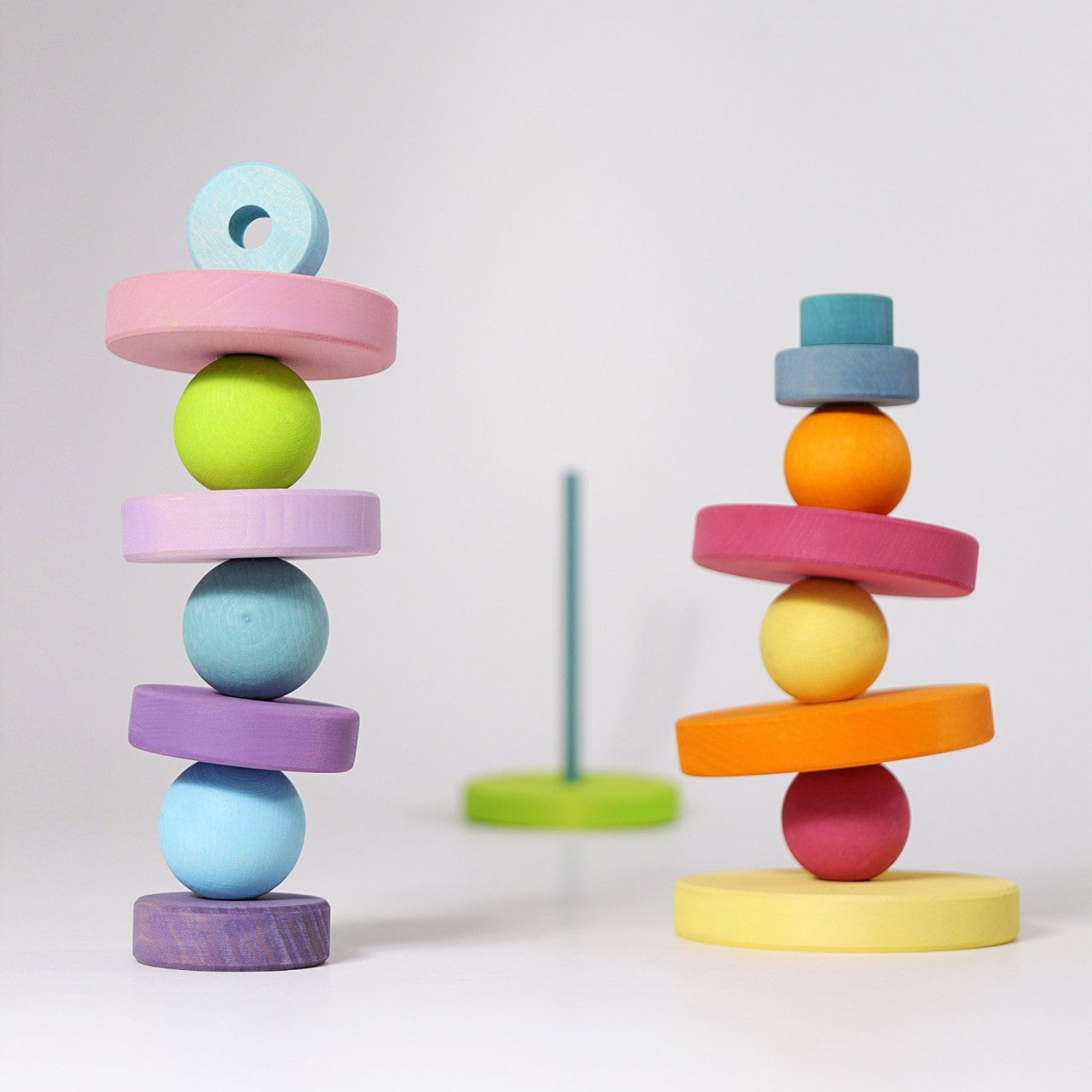 Pastel Small Wooden Balls | 12-Piece Wooden Ball Set | Sorting & Stacking Toys for Kids