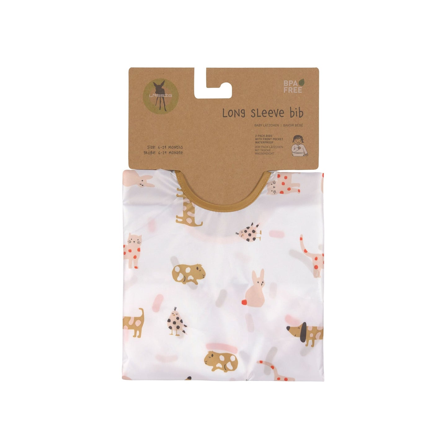 Little Mateys Spicy Orange | Long Sleeve Bib | Double Pack