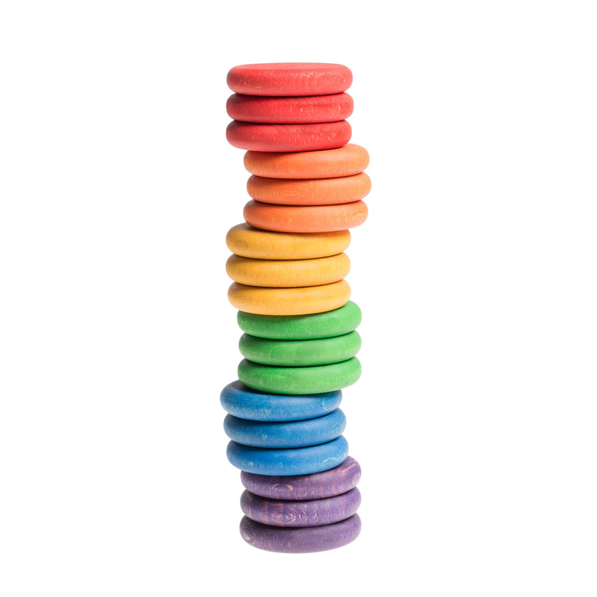 18 Coins (6 Colours) | Loose Parts | Wooden Sorting & Stacking Toy