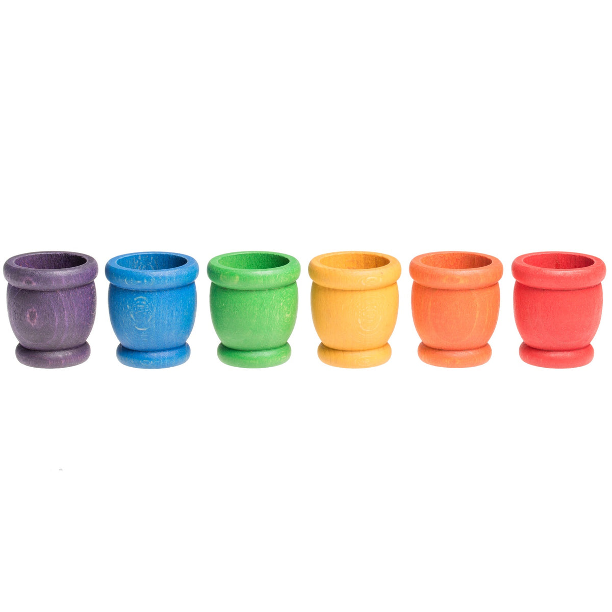 6 Mates - Cups (6 Colours) | Loose Parts | Wooden Sorting & Stacking Toy
