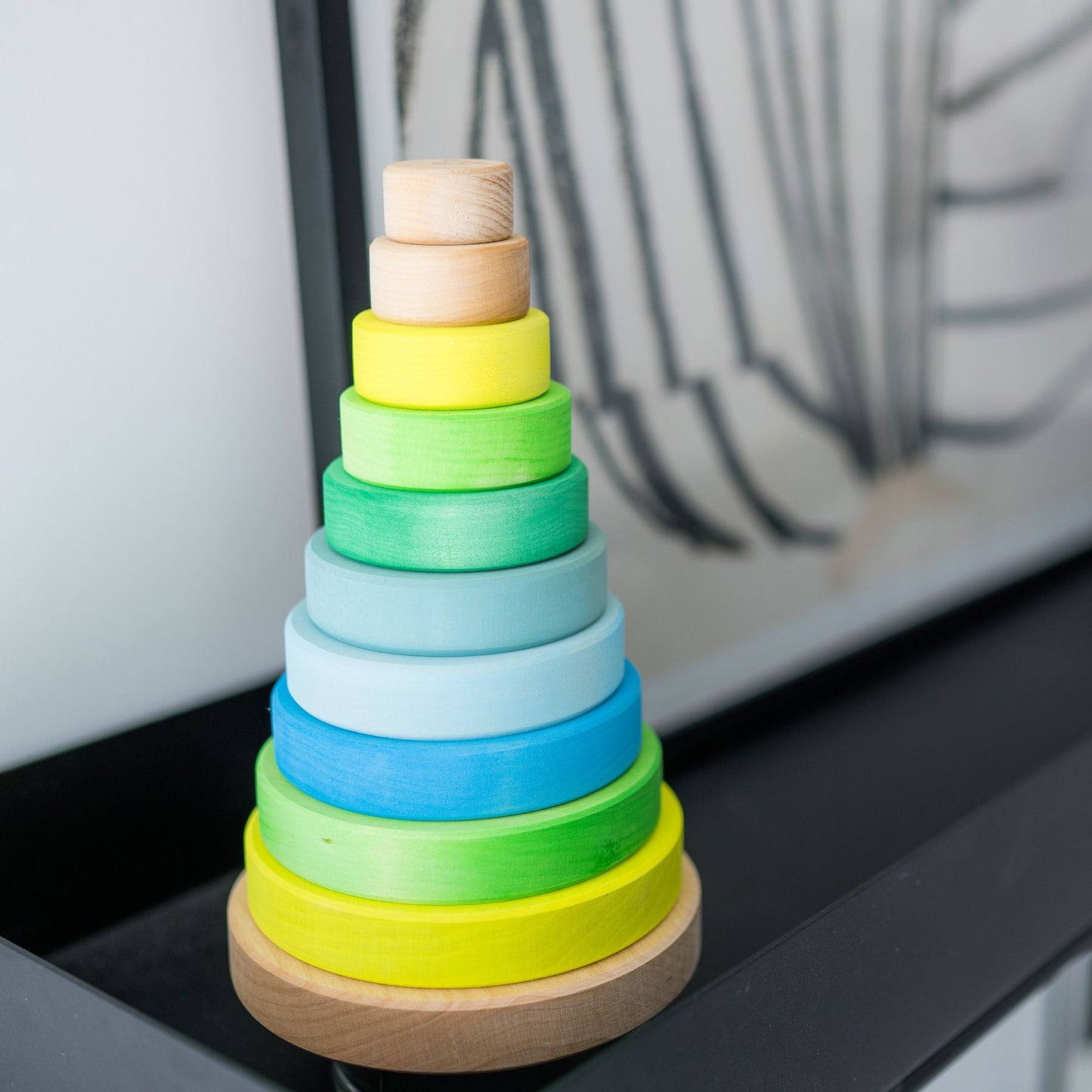 Neon Green Conical Tower Stacker | Grimm's X Neon Collection