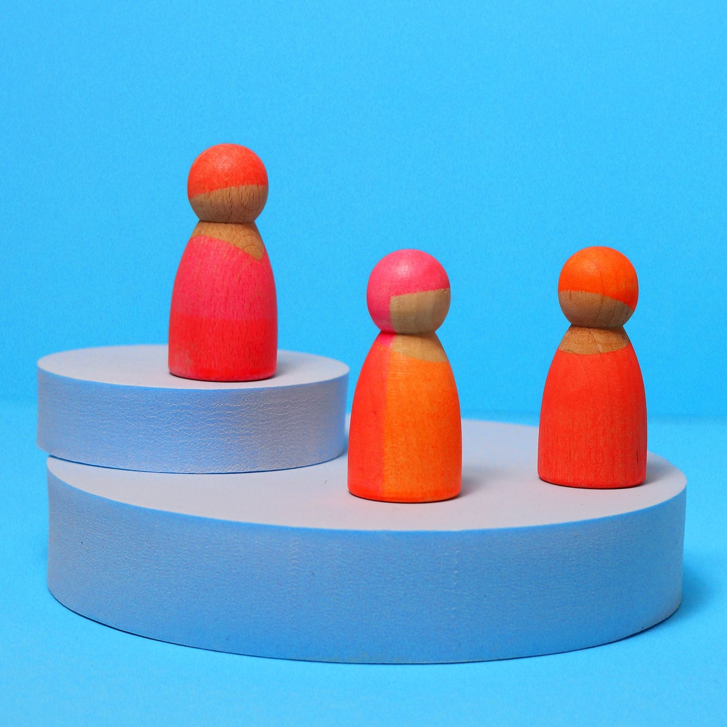 Pink Neon Friends | 3 Wooden Toy Figures | Grimm's X Neon Collection