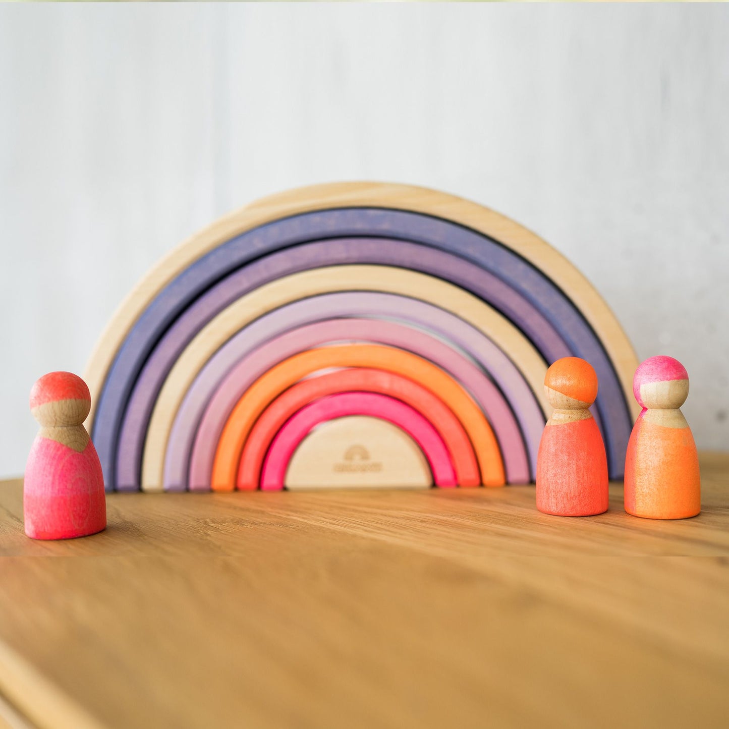 Pink Neon Friends | 3 Wooden Toy Figures | Grimm's X Neon Collection