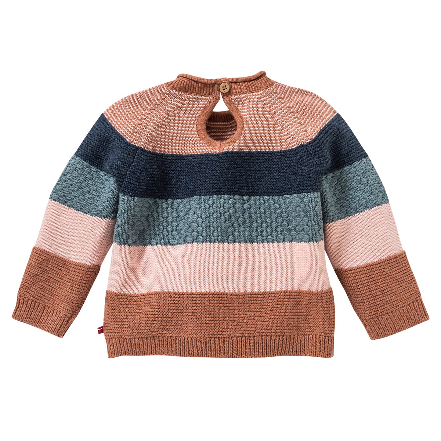 Navy, Petrol, Light Rose & Crimson Stripe | Baby Knitted Jumper | GOTS Organic Cotton