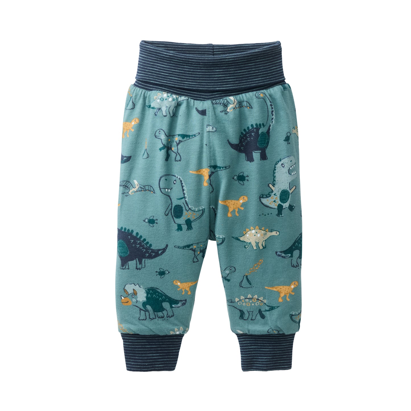 Dinosaurs | Eucalyptus - Oatmeal | Kids Reversible Waist Pants | GOTS Organic Cotton