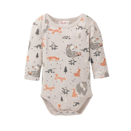 Woodland Animals | Long Sleeve Baby Bodysuit | GOTS Organic Cotton