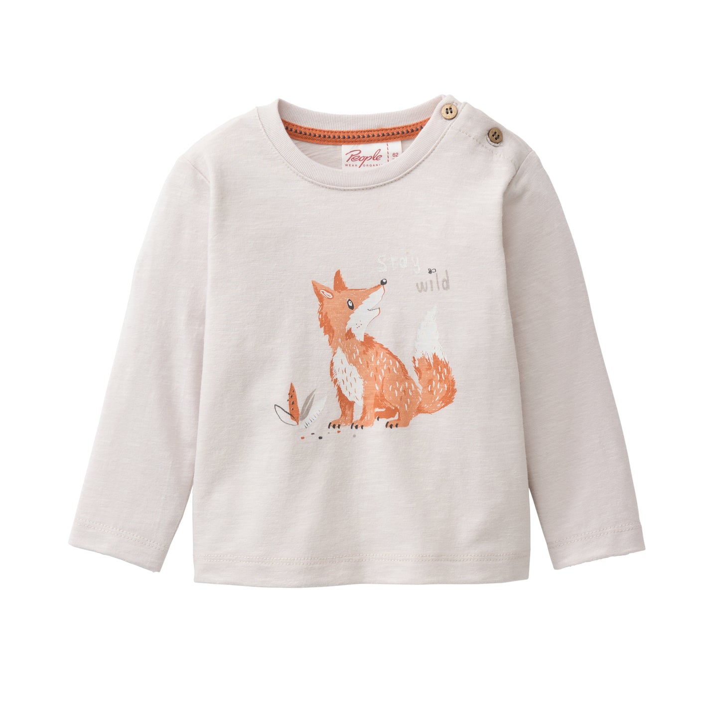 Fox - Beige | Long Sleeve Kids Top | GOTS Organic Cotton