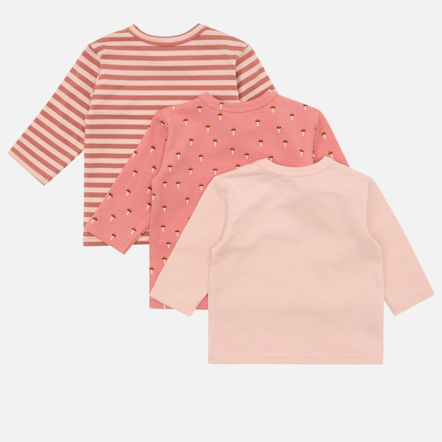 Little Farm | Peach Dust | Pack of 3 Assorted Long Sleeve Baby Top | GOTS Organic Cotton