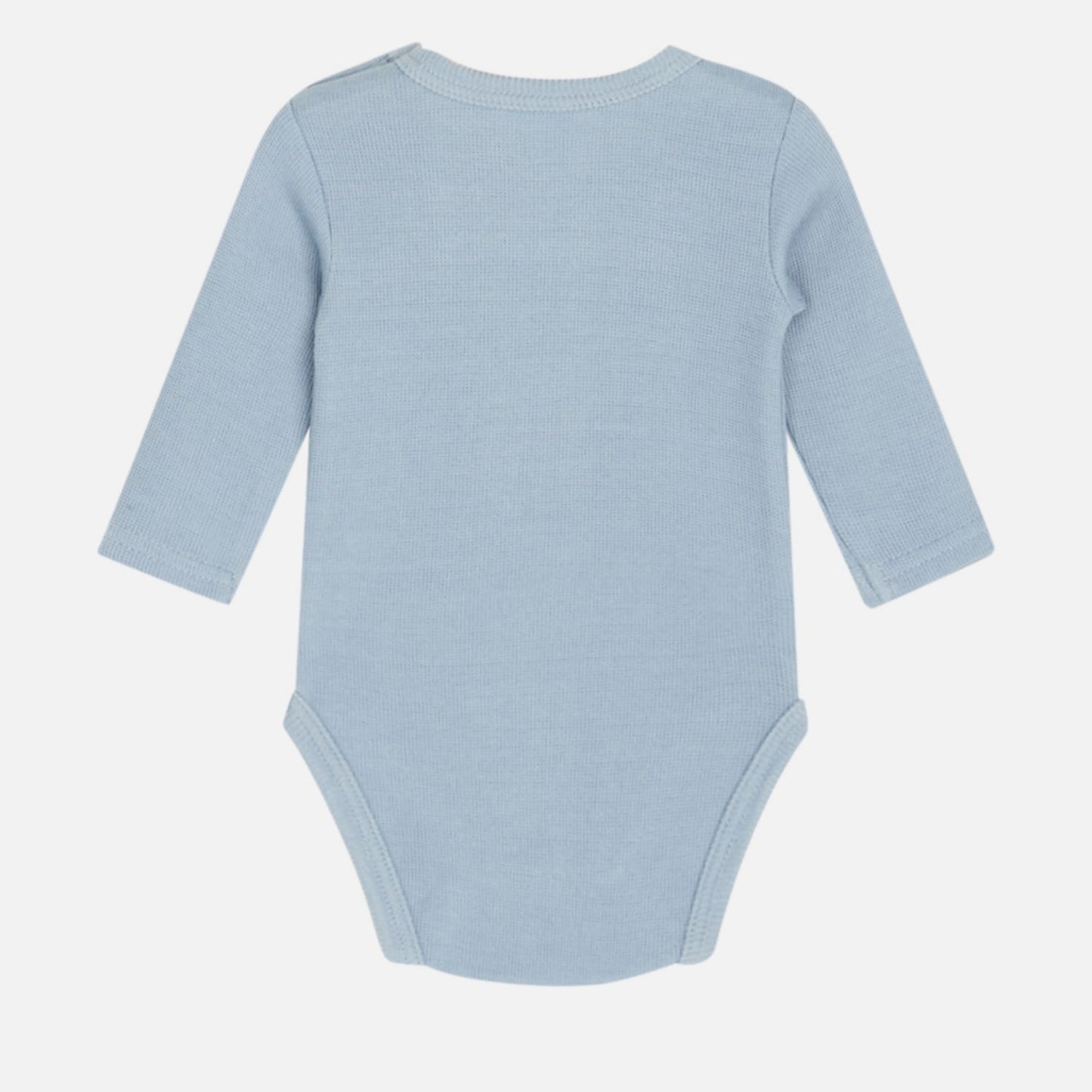 Teddy Bear | Dusty Blue | Long Sleeve Baby Bodysuit | GOTS Organic Cotton