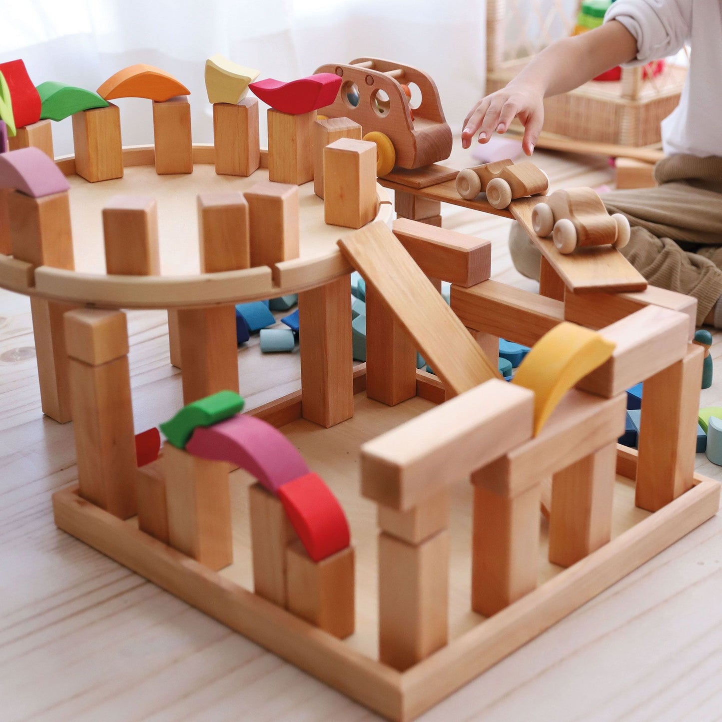 Large Natural Stepped Pyramid | Building Set | Wooden Toys for Kids | Open-Ended Play