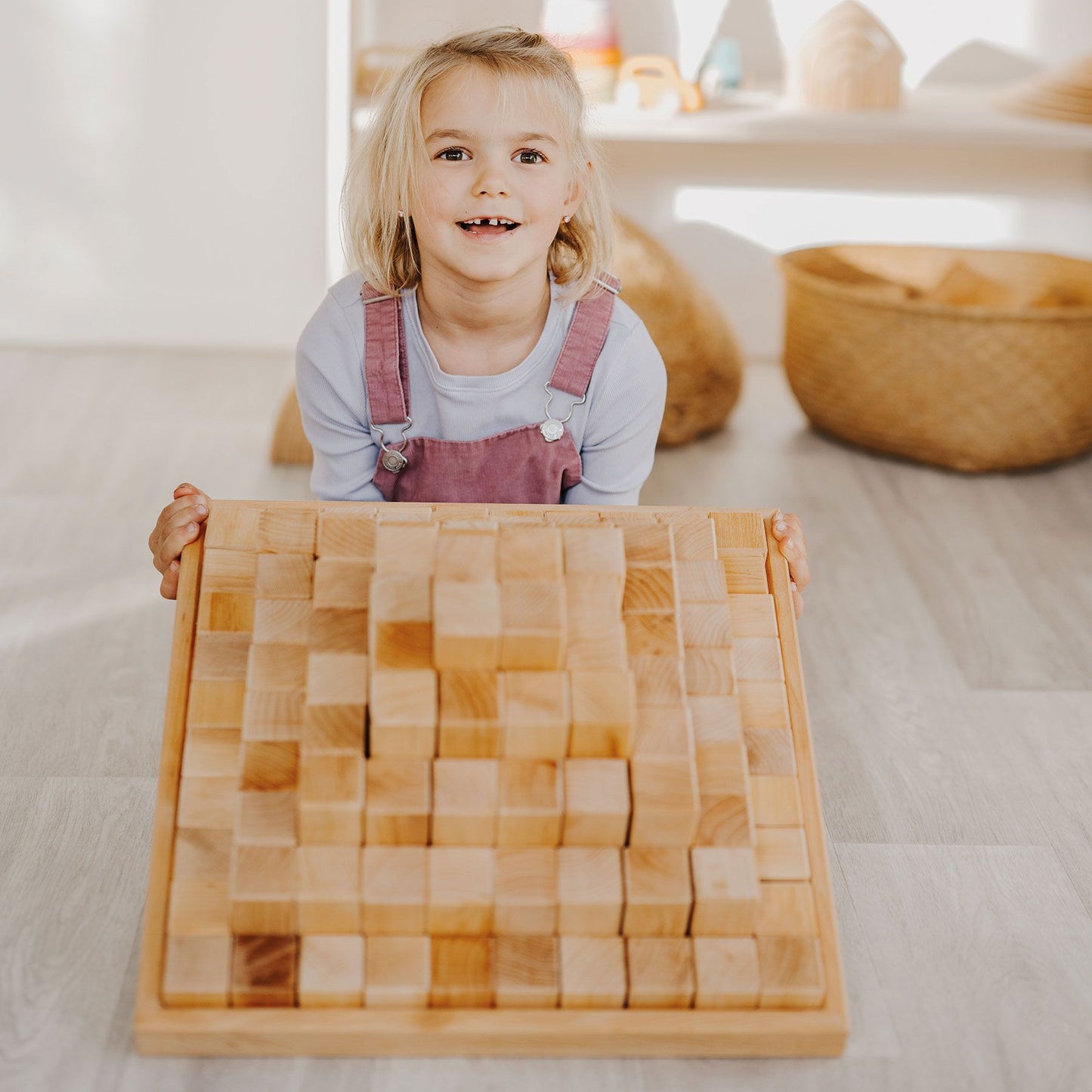 Large Natural Stepped Pyramid | Building Set | Wooden Toys for Kids | Open-Ended Play