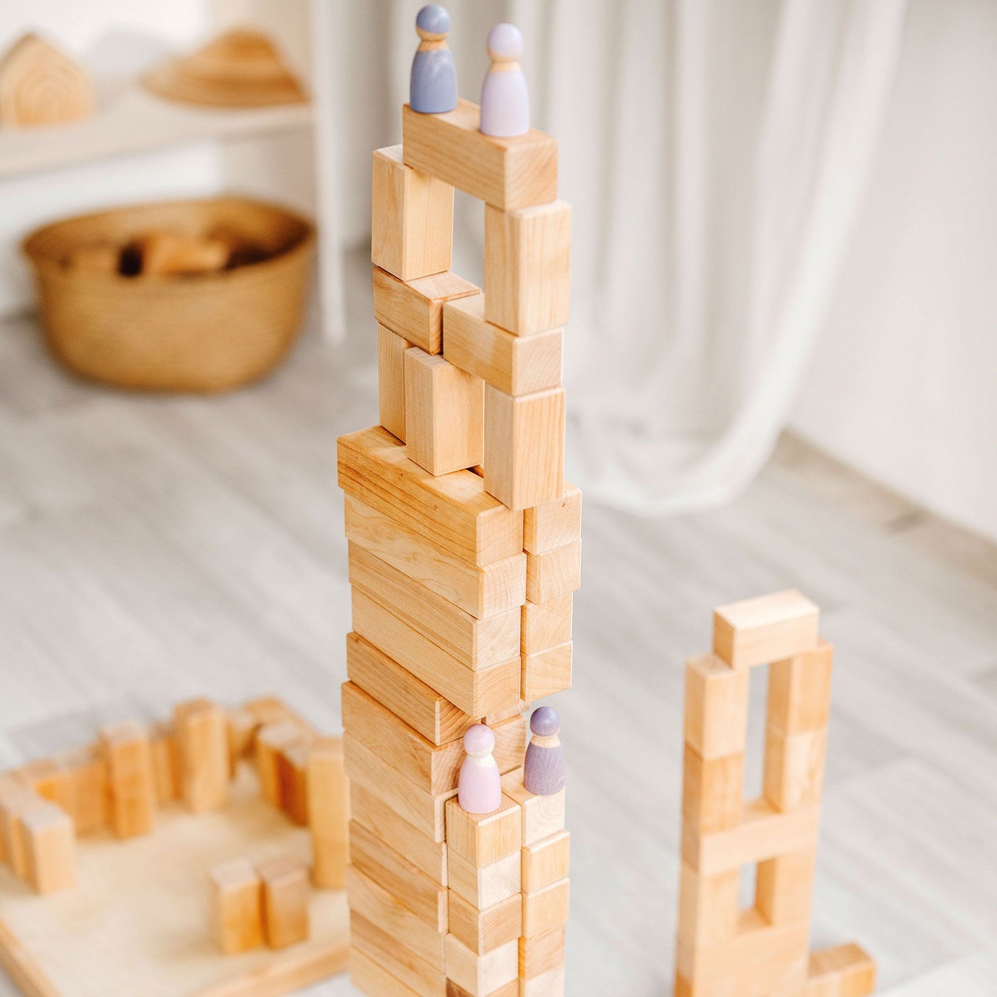 Large Natural Stepped Pyramid | Building Set | Wooden Toys for Kids | Open-Ended Play