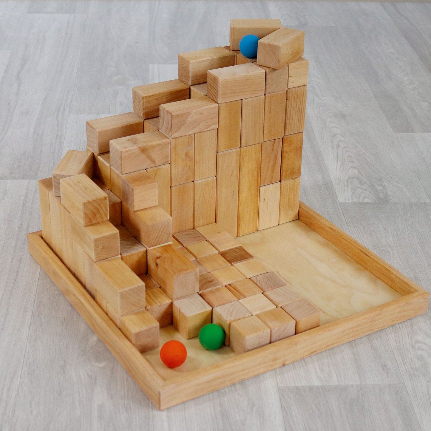 Large Natural Stepped Pyramid | Building Set | Wooden Toys for Kids | Open-Ended Play