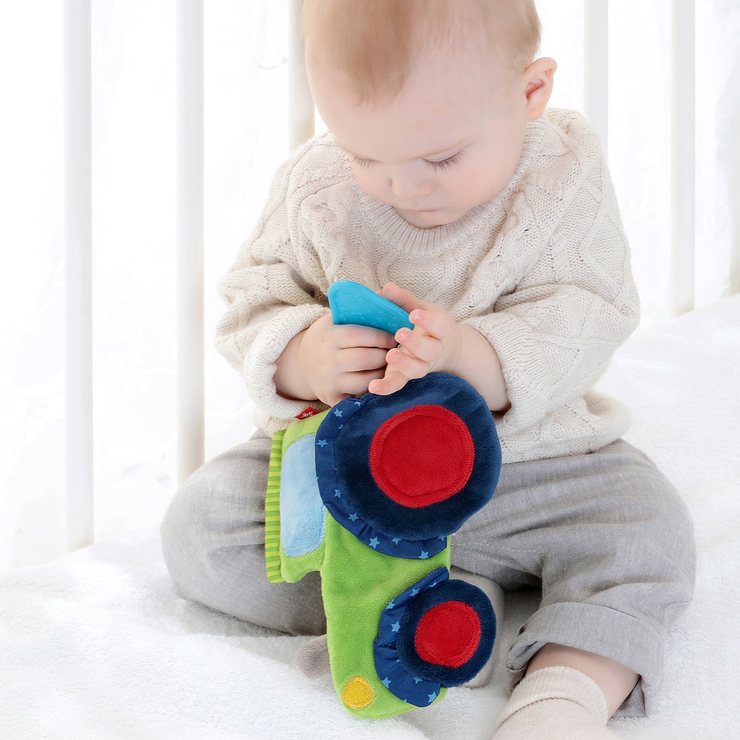 Tractor | Crinkly Grasping Toy and Teether | Baby’s First Soft Toy