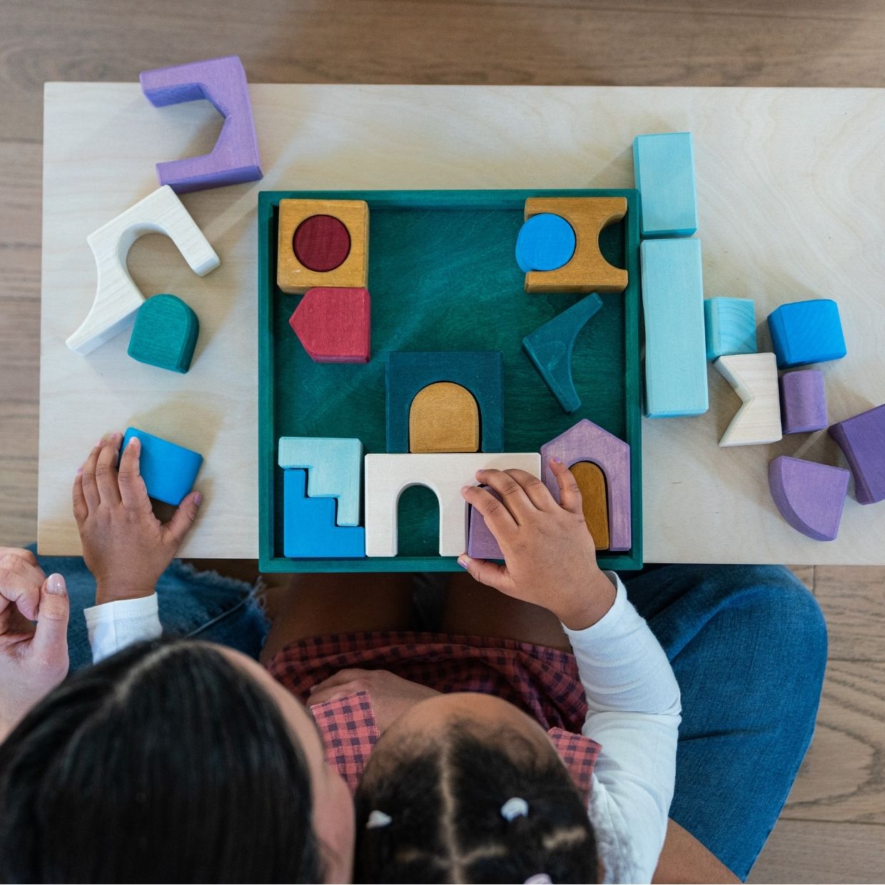 Small Building Set - Floors | Tiny Art Collection | Wooden Building Toy Set