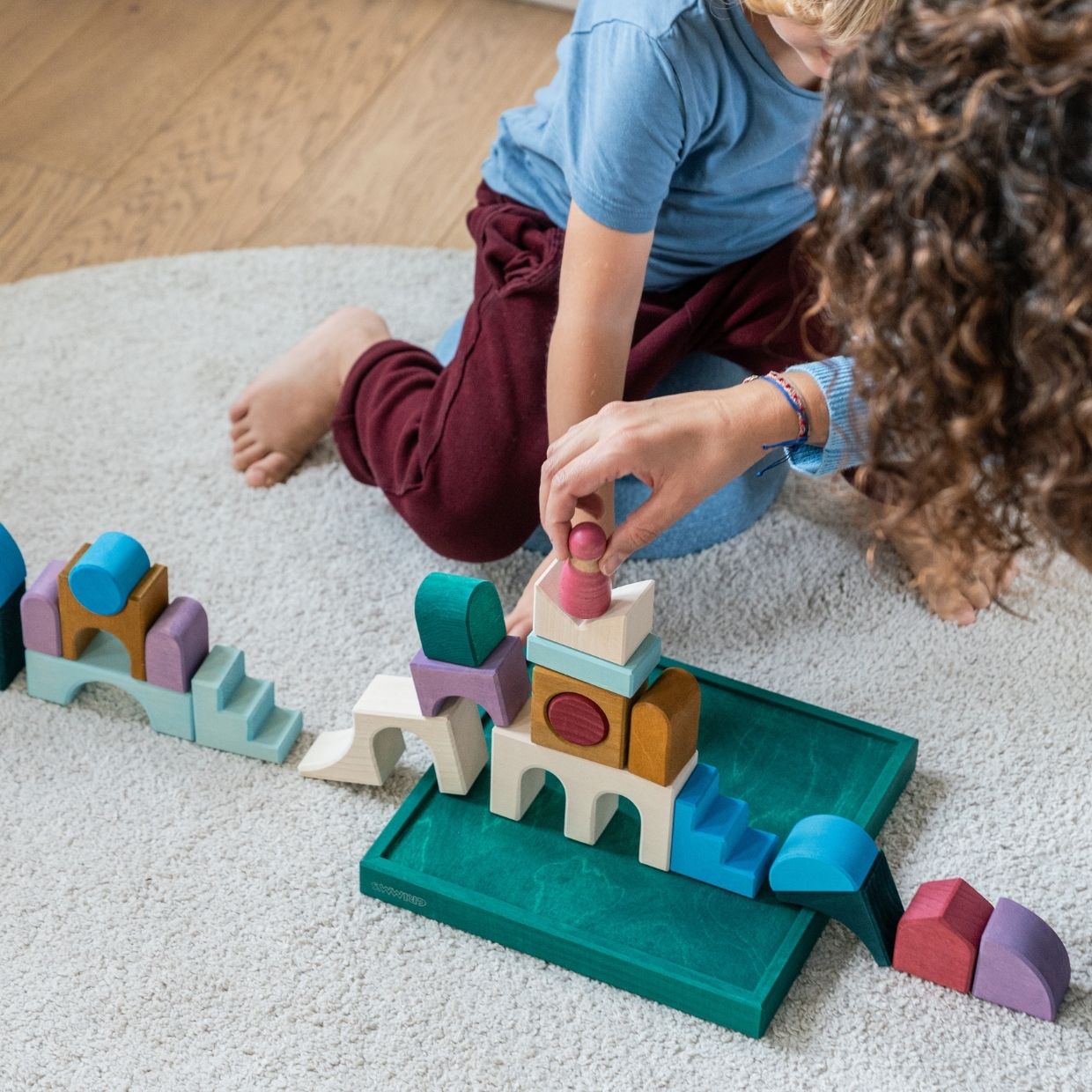 Small Building Set - Floors | Tiny Art Collection | Wooden Building Toy Set