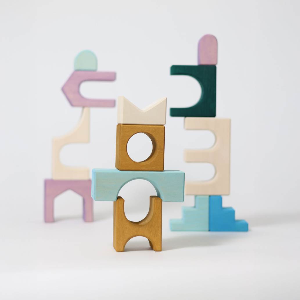 Small Building Set - Floors | Tiny Art Collection | Wooden Building Toy Set