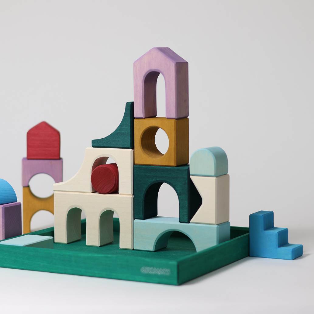 Small Building Set - Floors | Tiny Art Collection | Wooden Building Toy Set