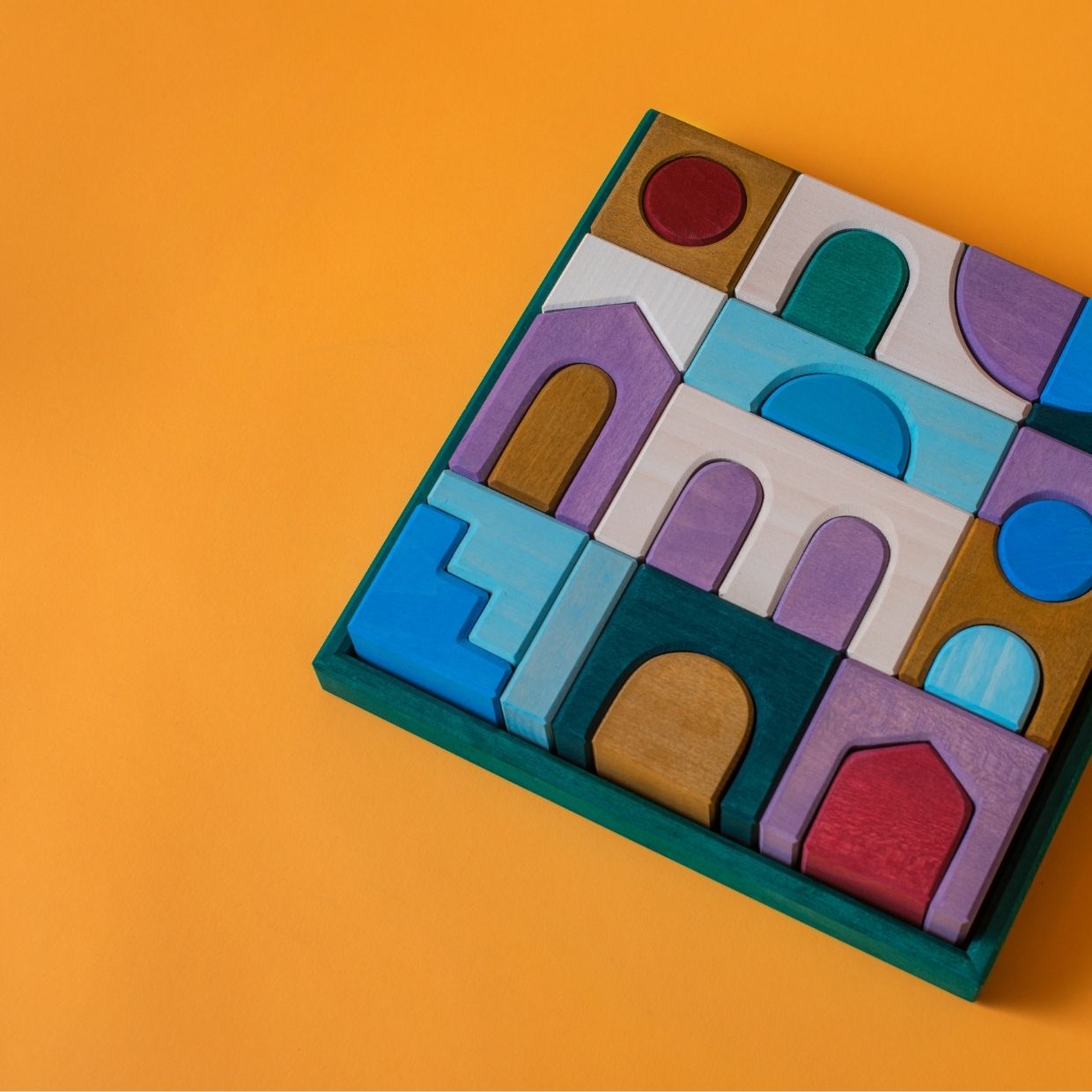 Small Building Set - Floors | Tiny Art Collection | Wooden Building Toy Set