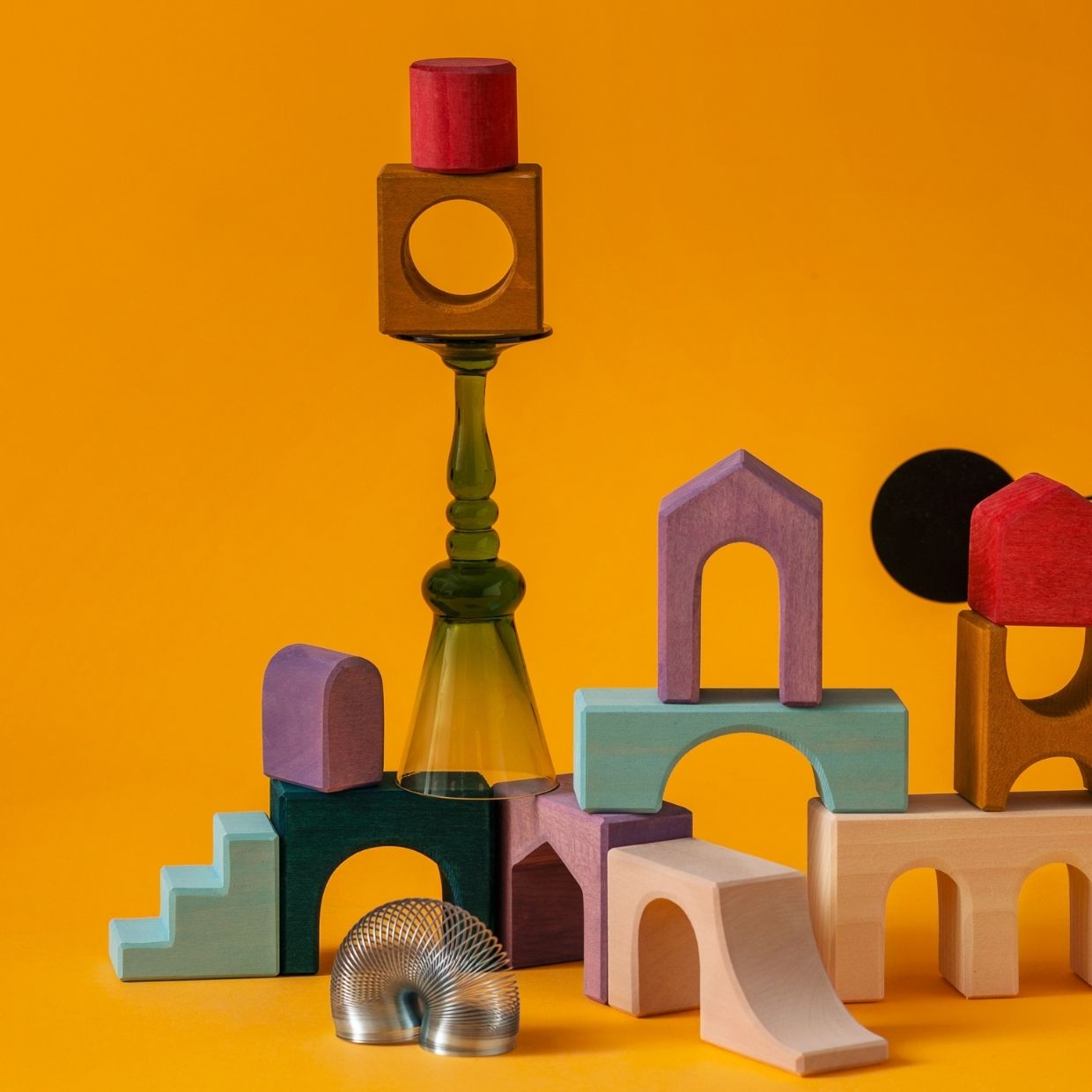 Small Building Set - Floors | Tiny Art Collection | Wooden Building Toy Set