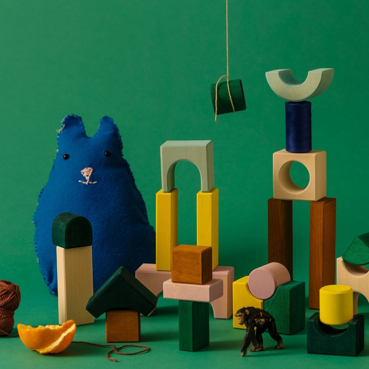 Small Building Set - Movement | Tiny Art Collection | Wooden Building Toy Set