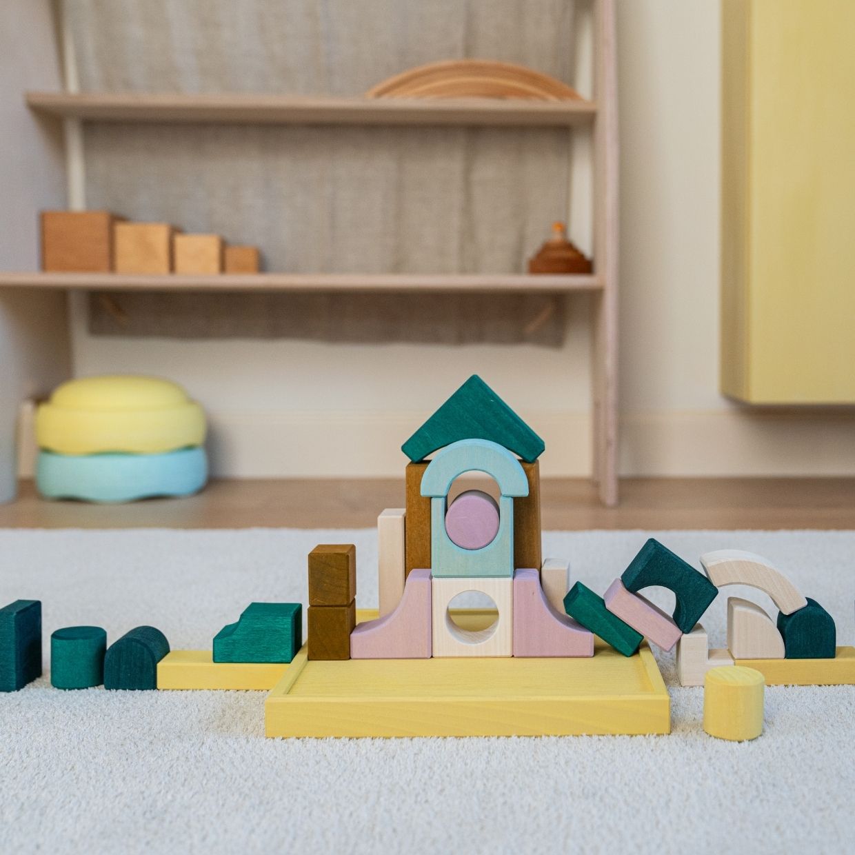 Small Building Set - Movement | Tiny Art Collection | Wooden Building Toy Set