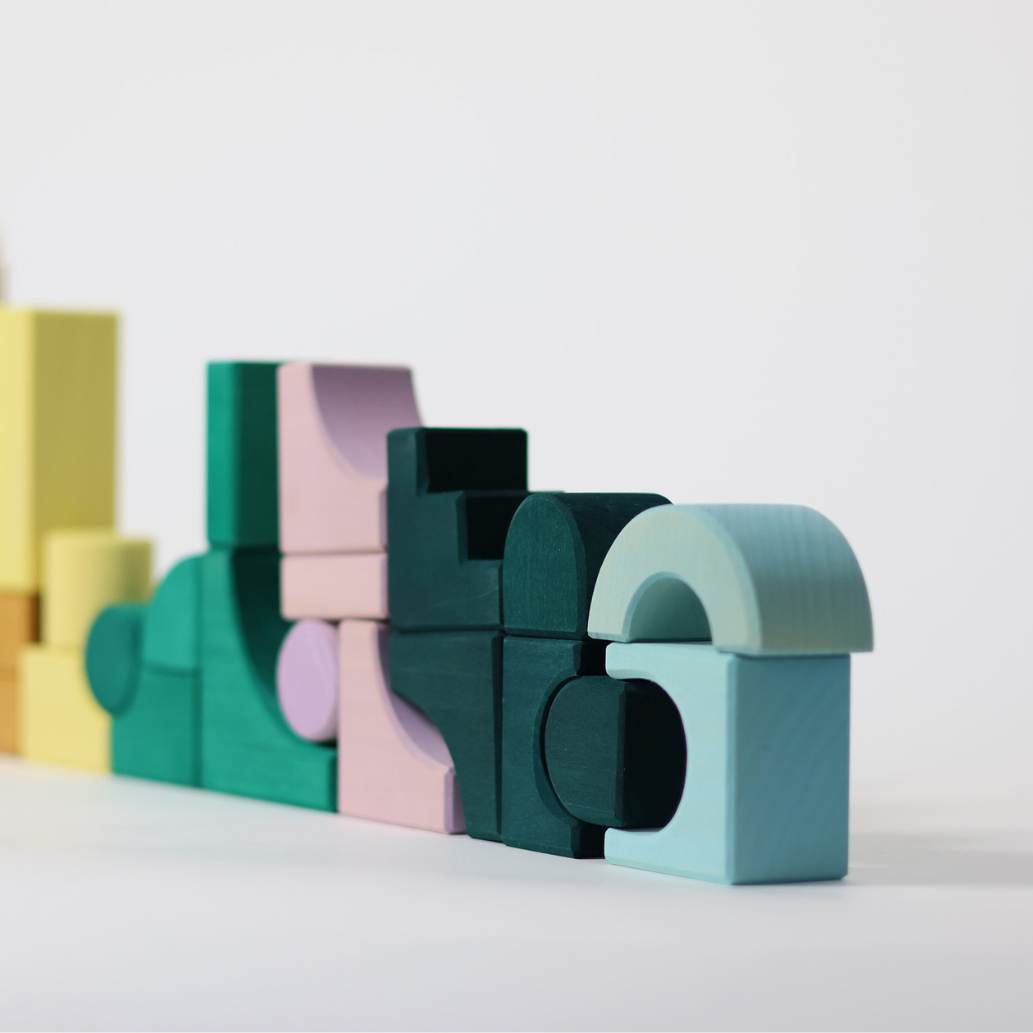 Small Building Set - Movement | Tiny Art Collection | Wooden Building Toy Set