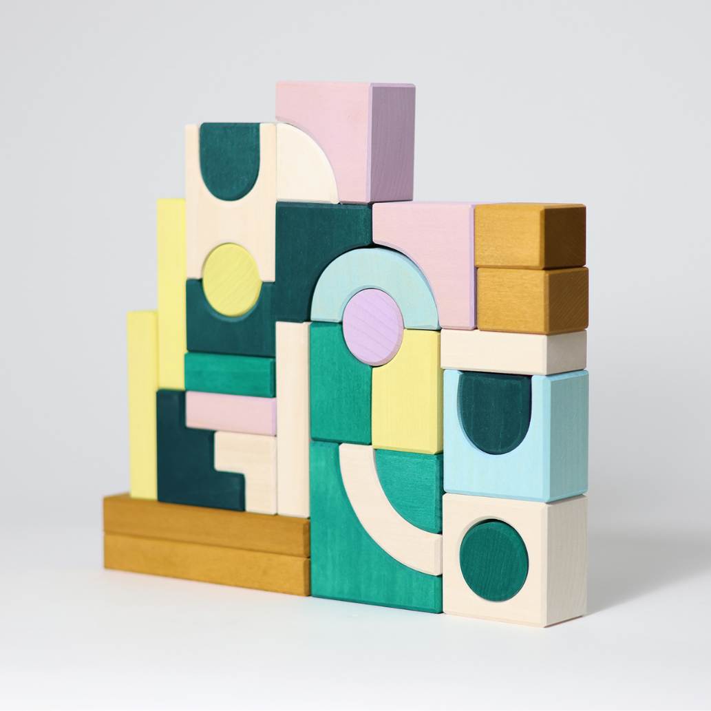 Small Building Set - Movement | Tiny Art Collection | Wooden Building Toy Set