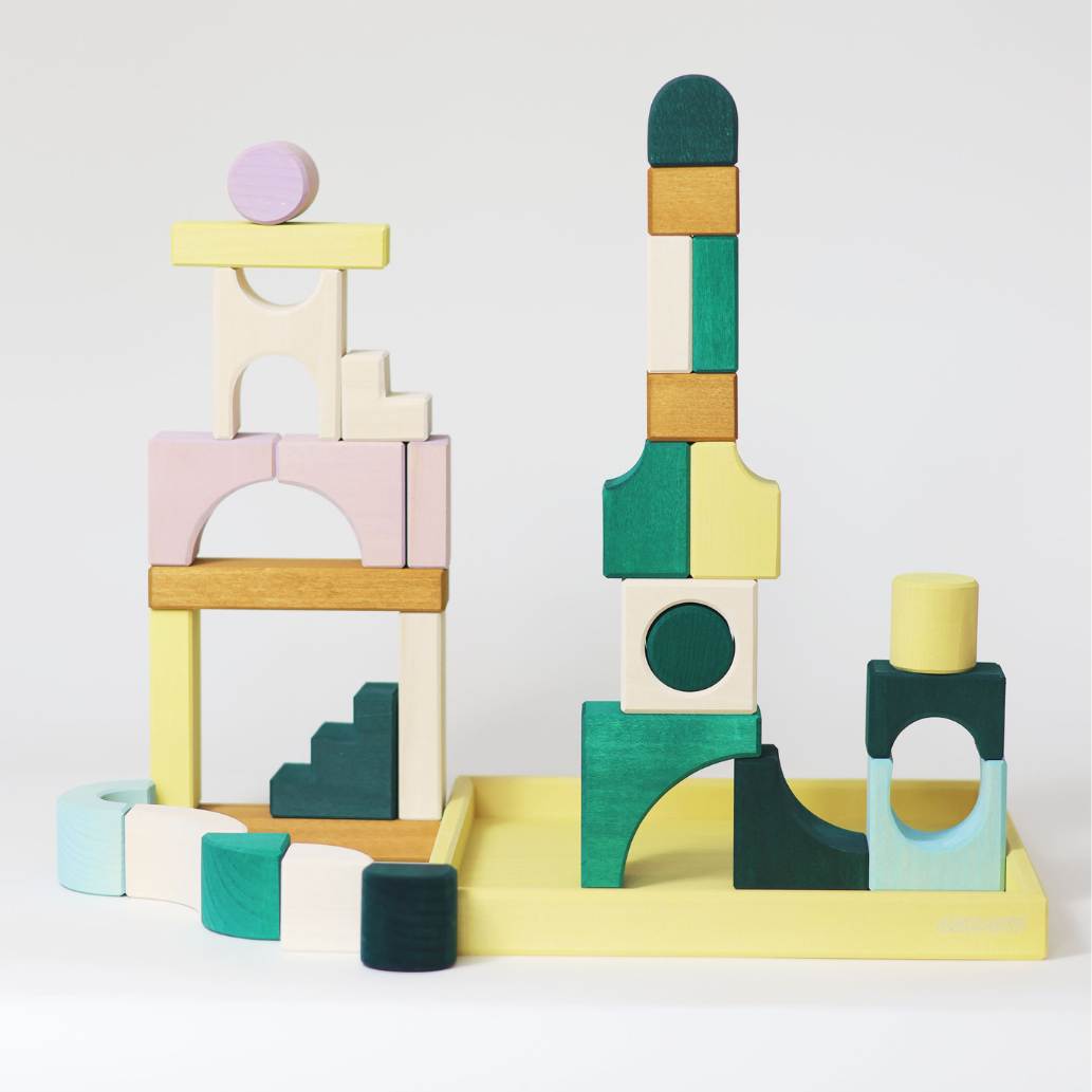 Small Building Set - Movement | Tiny Art Collection | Wooden Building Toy Set